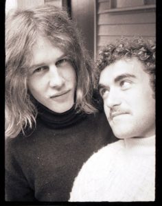 Julian Desaily and Peter McEwan during a Gay Liberation weekend at Blackwood, 1973. Papers of Peter McEwan. © AUSTRALIAN LESBIAN AND GAY ARCHIVES. IMAGE VIA AUSTRALIAN LESBIAN AND GAY ARCHIVES.