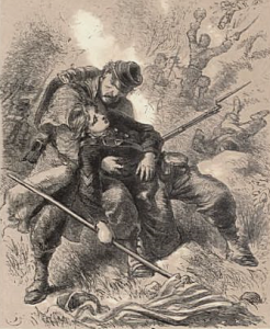 "The Color-Sergeant," in A Selection of War Lyrics (1864), by F.O.C. Darley. Image via Wikimedia Commons.